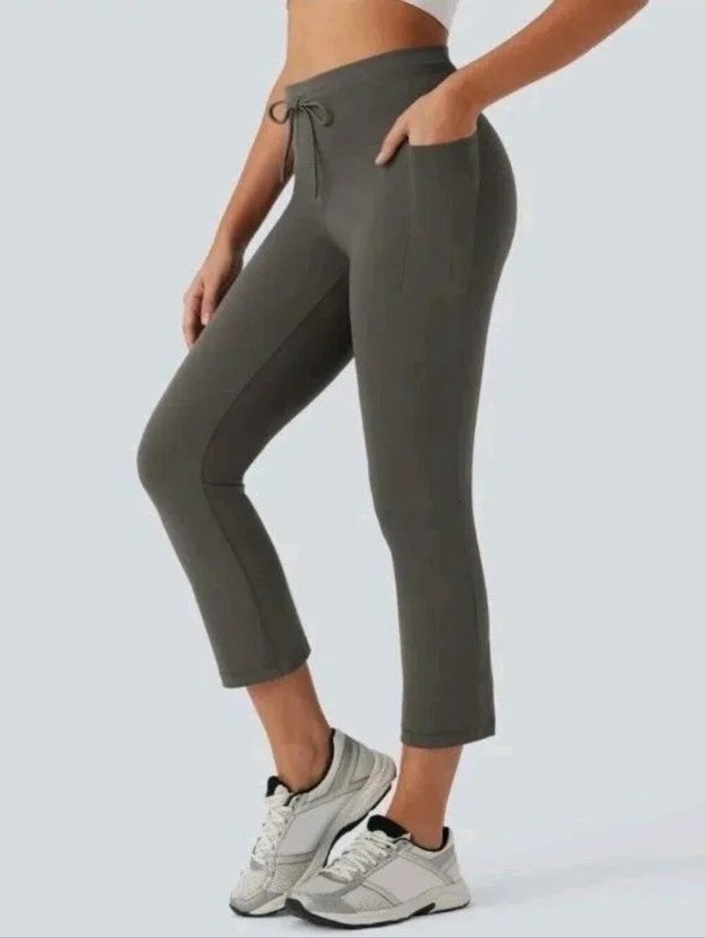 Halara High Waisted Drawstring Pocket Cropped Yoga Pants